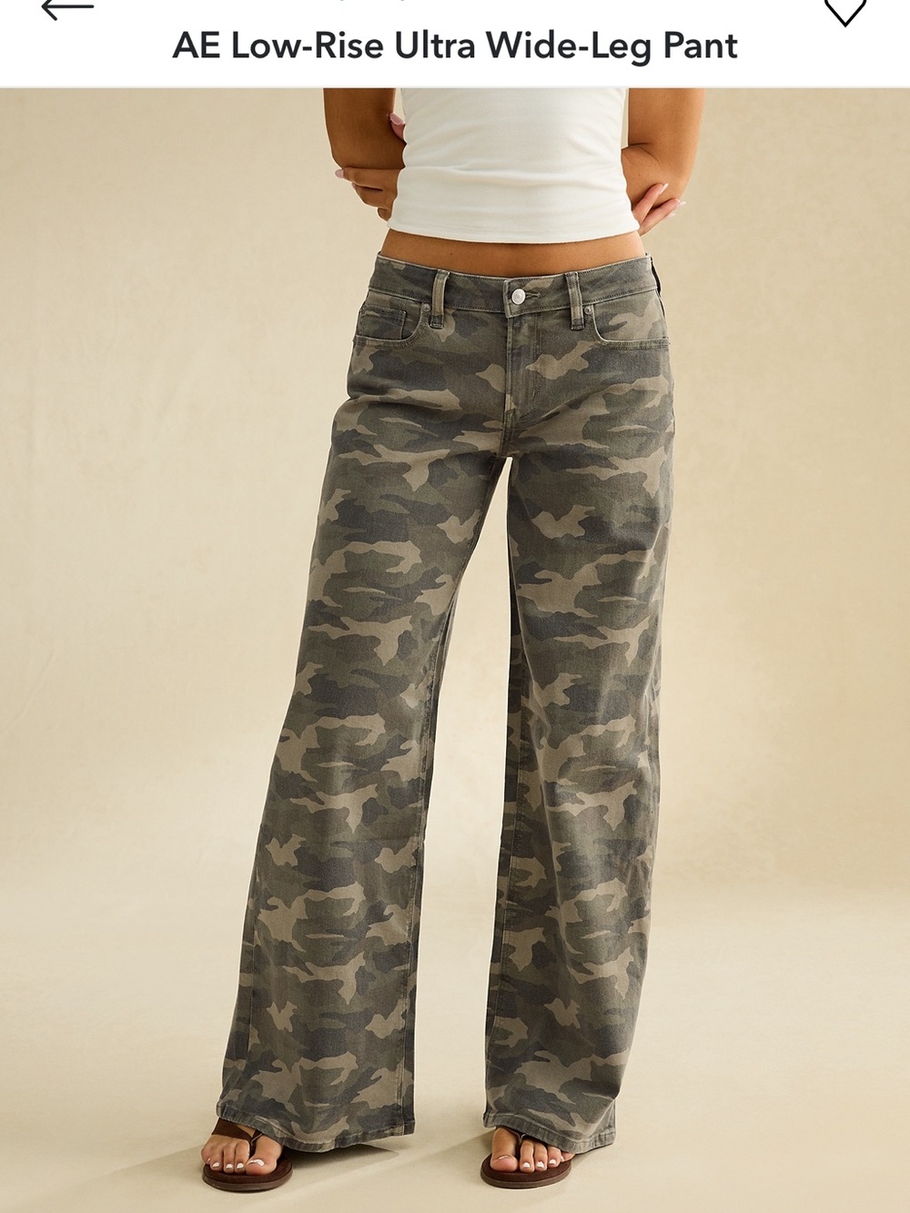 American Eagle women’s ultra wide leg camo pants